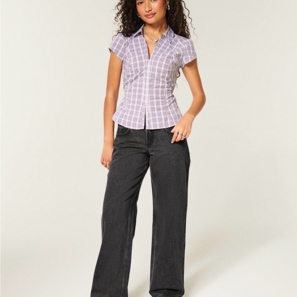 Hollister Low-Rise Baggy Dark Wash Denim Jeans